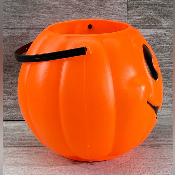 Jack O Lantern Pumpkin Bucket 1997 Vtg Trick Or Treat Grand Venture Halloween - Picture 6 of 14